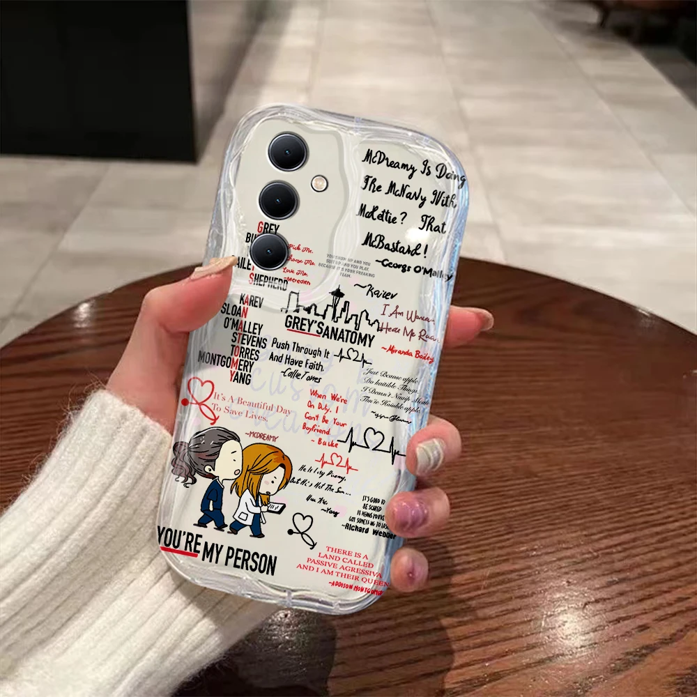 Greys Anatomy You Are My Person 3D Wave Case For Samsung A73 A72 A71 A55 A54 A53 A35 A34 A33 A25 A24 A23 A15 A14 A13 4G 5G Cover