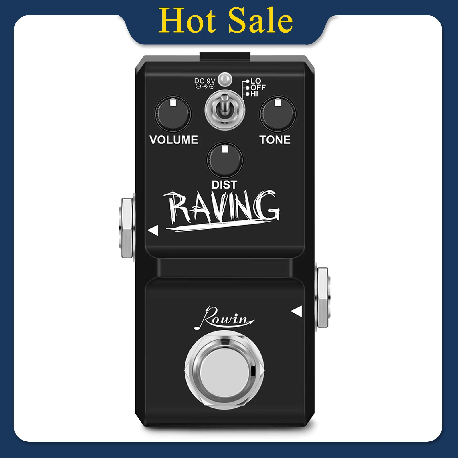 ROWIN Raving Guitar Effects Pedal Raving Distortion Effect Mini Size LN-305 True Bypass Pedal Electric Guitar Accessories