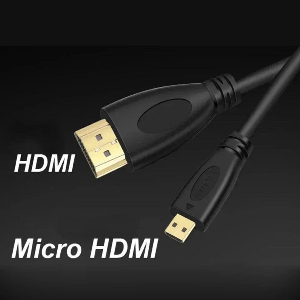 1M/1.5M Male To Male Micro HD To HDMI-compatible Cable M/M Converter Cord for Gopro Hero 4/ 3 /3 Plus Xiaomi Yi Action Camera