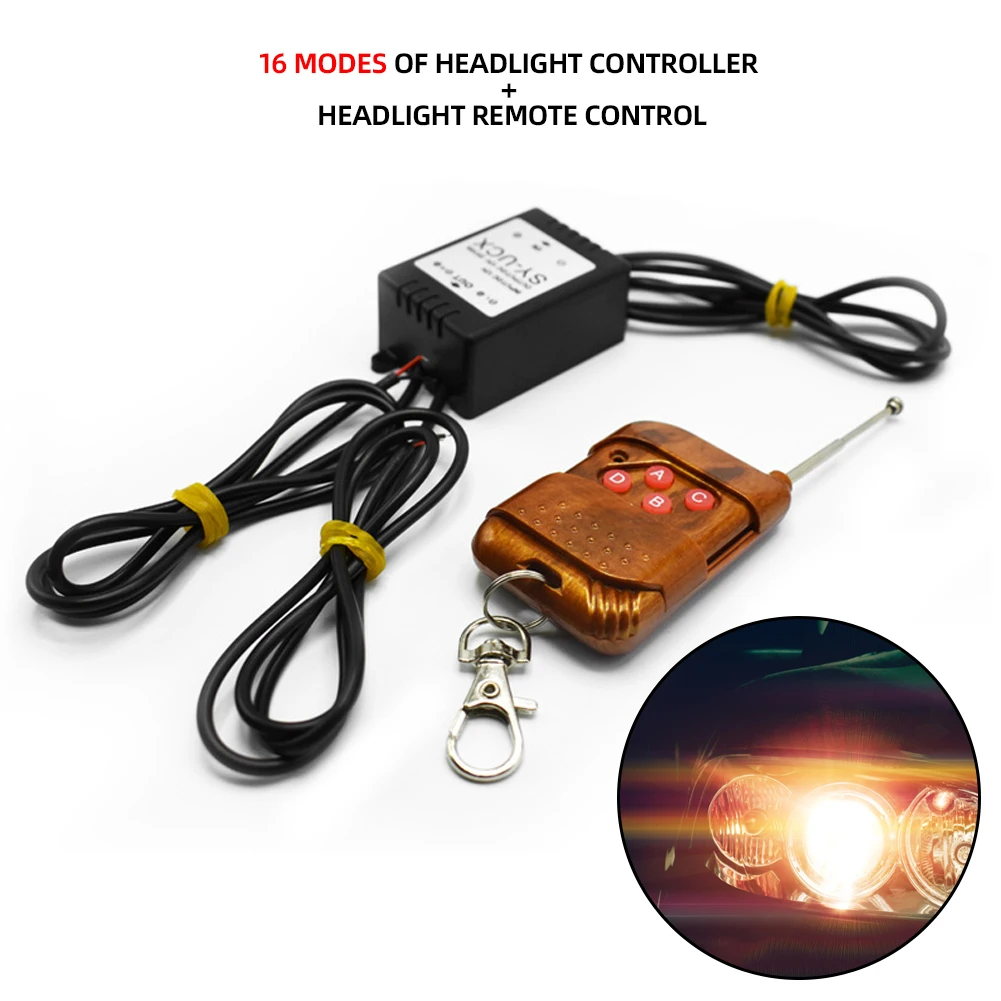 Hot 12V Wireless Remote Control Module Strobe Flash for Car Auto Vehicle Trucks Bulbs Lamps Light LED Strips Durable 16 Modes