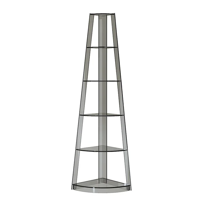 X36 Simple Modern Acrylic Triangular Ladder Shelf, Living Room Floor Storage Display Rack