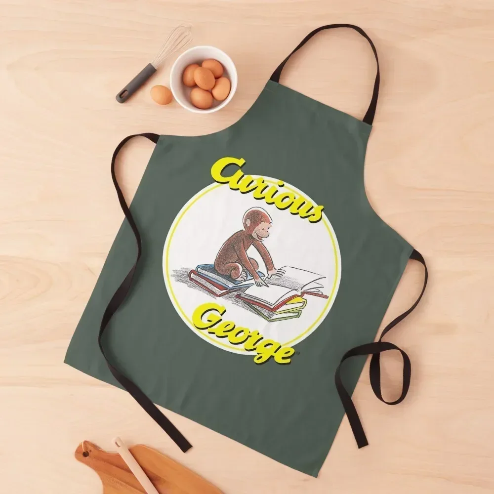 

Curious George Reading Poster. Apron Customizable innovative kitchen and home items Kitchen And Home Items Apron