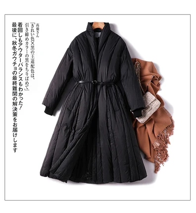 2024 luxurious 90% white duck down jackets women long coat elegant high-quality woman clothing