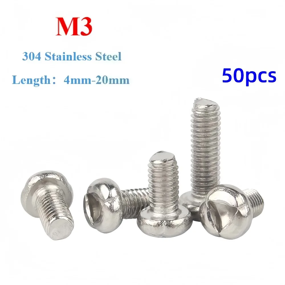 50Pcs M3 Security Machine Screws,304 Stainless Steel Pan Head Inner Triangular Groove Tamper‑Proof Bolts Hardware