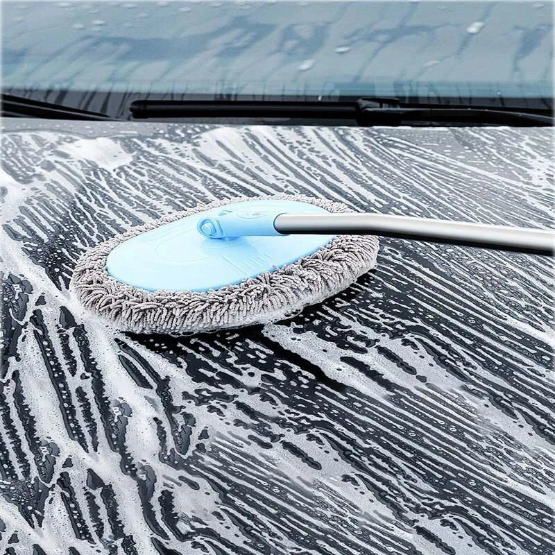 Car Cleaning Brush Car Wash Mop Telescopic Long Handle Detailing Adjustable Super Absorbent Car Wash Brush Home Car Accessories