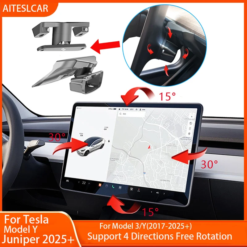 Swivel Mount For Tesla Model Y Juniper 2025 Tilt Screen Rotating bracket Kit Display Monitor Rotate Accessories Model Y/3 2021