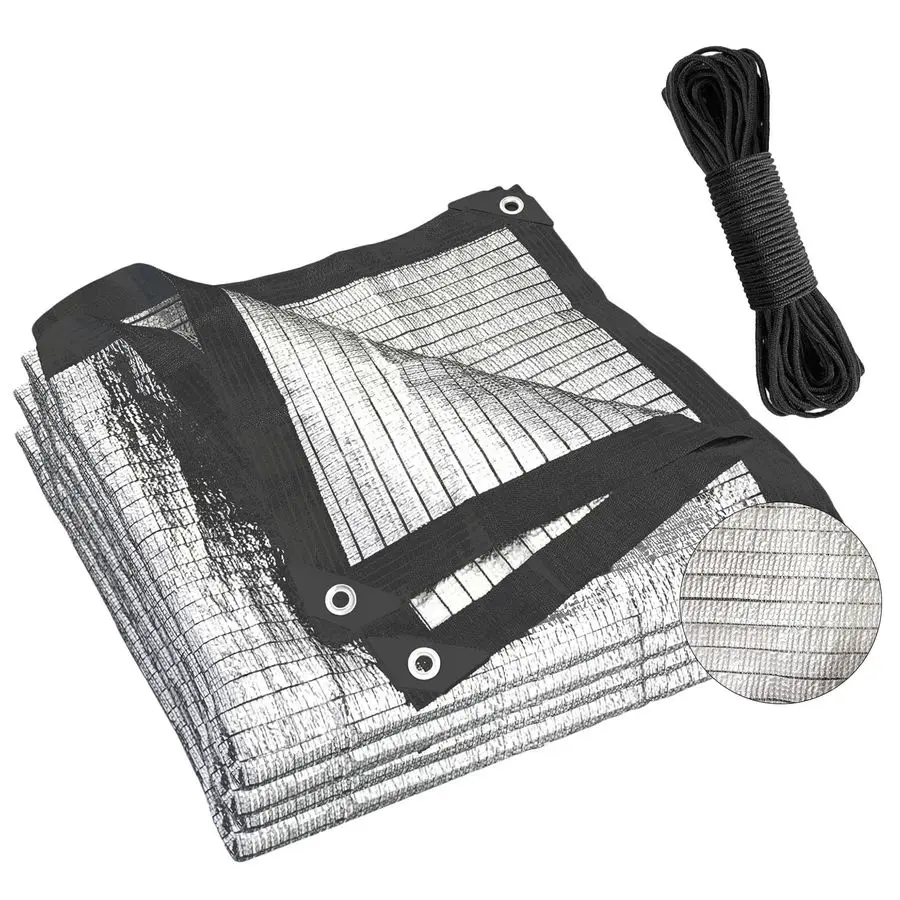 

Серебристая светоотражающая ткань Aluminet 10x13 футов (80 м) с люверсами для автомобилей, лодок, вольеров, защитных покрытий, для использования на улице. Прочные светоотражающие элементы