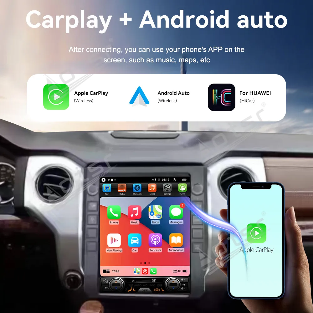 12.1 Inch Android 13 CarPlay Car Radio For Toyota Tundra 2015-2020 Touch Screen Multimedia Player GPS Navigation Head Unit DSP