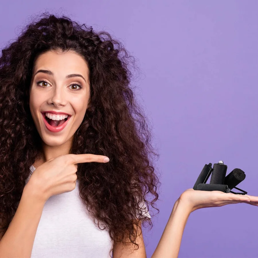 40 قطعة من بكرات الشعر الإسفنجية ذات لمسة نهائية من الساتان مع مشابك أسنان البط لتصفيف الشعر الاحترافي في المنزل أو الصالون يستخدم متعدد المقاسات D #6