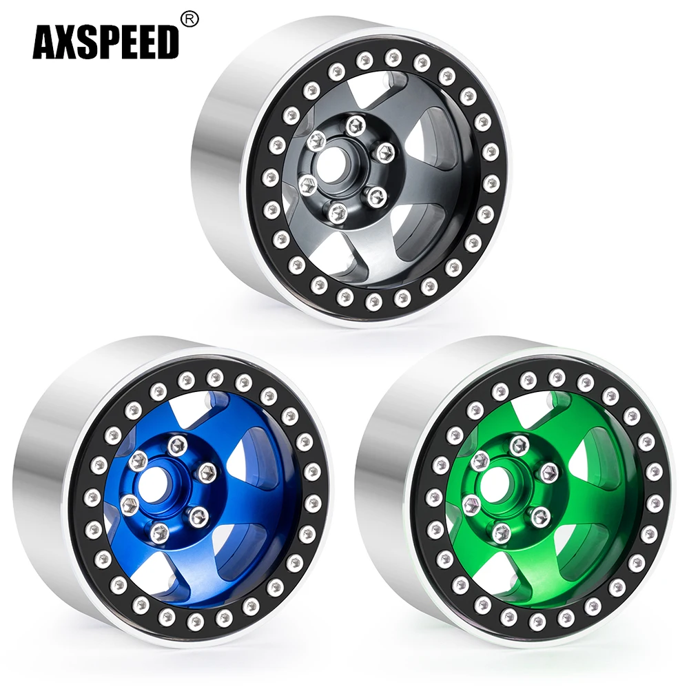 

AXSPEED Aluminum Alloy 1.9" Beadlock Wheels Rim for Axial SCX10 90046 TRX4 1/10 RC Crawler Car Spare Parts