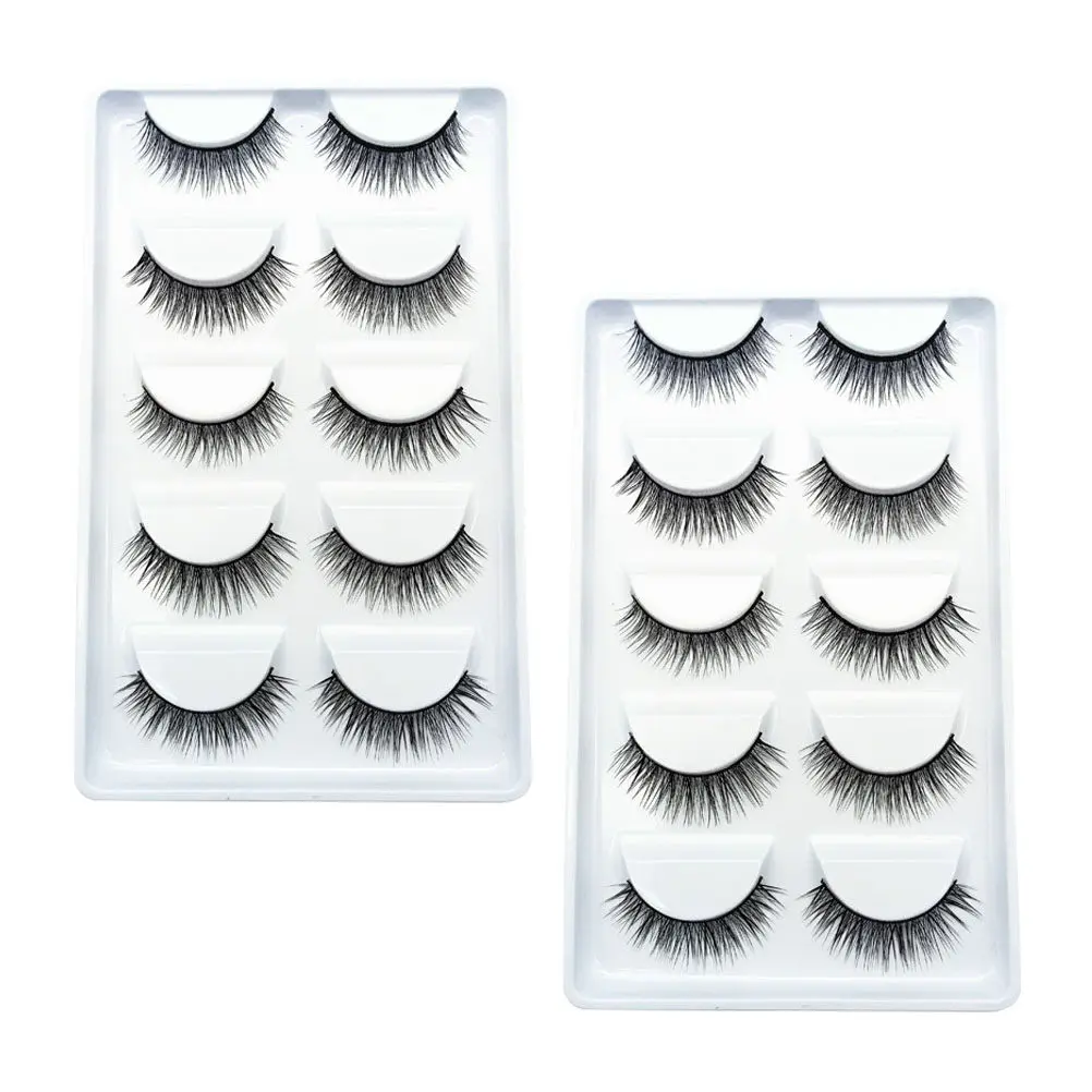 Natural Realistic False Eyelashes 10 Pairs Easy Apply Lightweight Lashes for Daily Makeup and Beauty