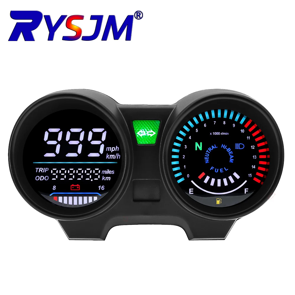 Motorcycle Speedometer LED Digital Dashboard Electronics Panel with Odometer Fuel Gauge for Brazil TITAN 150 Honda CG150 Fan150