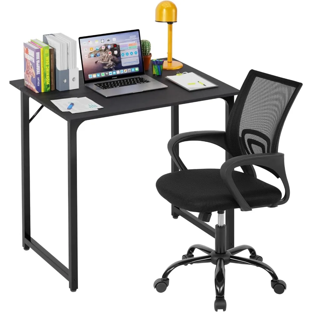 

32 Inch Home Office Desk and Chair Set,32 Inch Computer Desk with Ergonomic Height Adjustable Office Chair