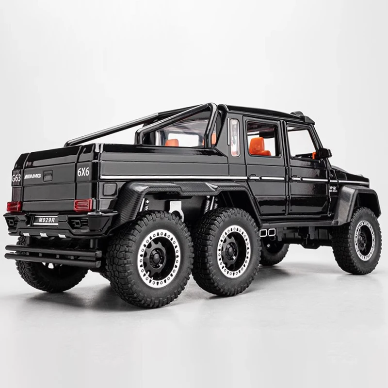 1:20 Mercedes Benz AMG G63 6X6 Off Road SUV Alloy Metal Diecast Car Model Sound & Light Simulated Collectibles Birthday Gift Boy