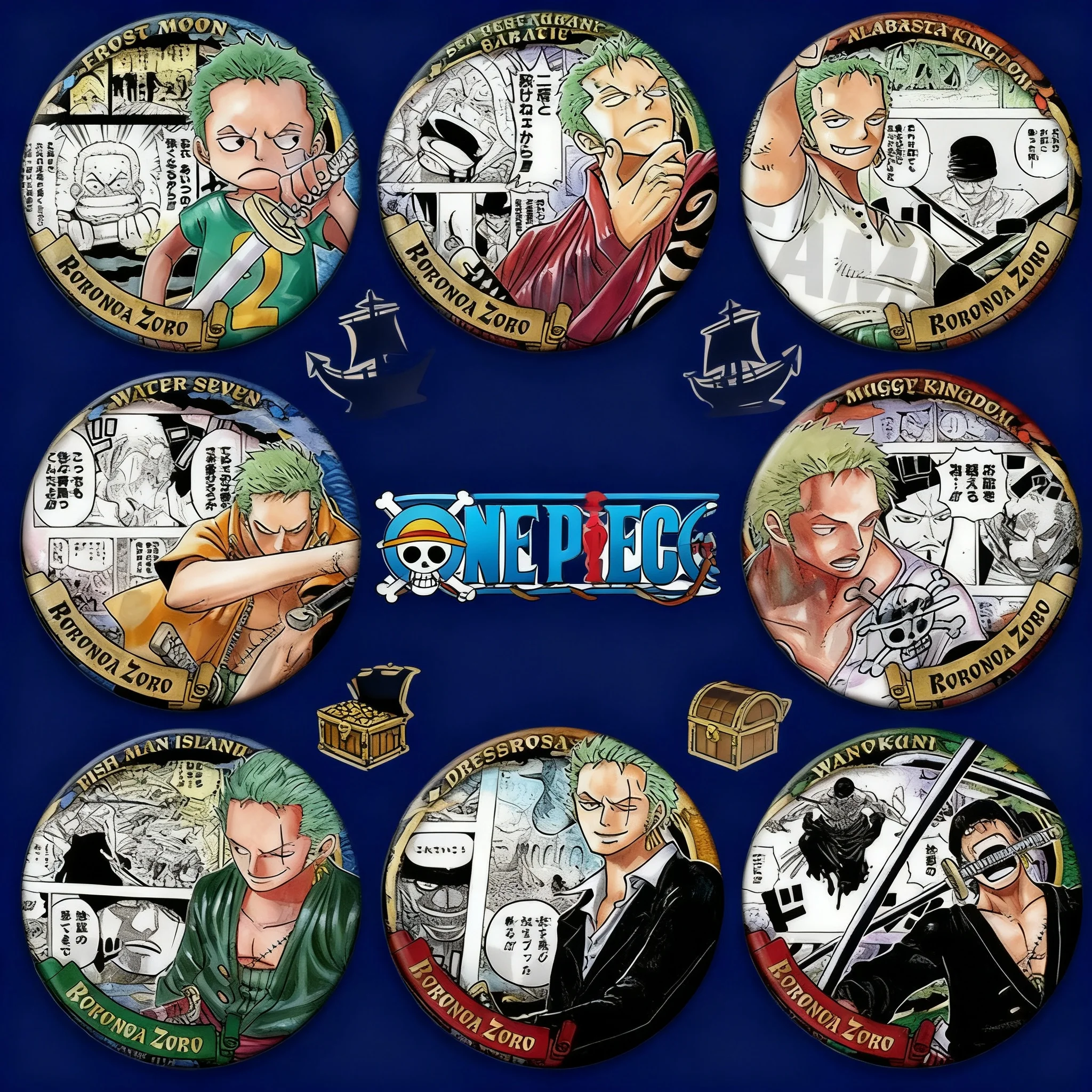 

One Piece Anime Zoro Badge Pin Brooch Replica Shiny Film Medal Collectible Merchandise Accessories Gift for Fans Cosplay Party