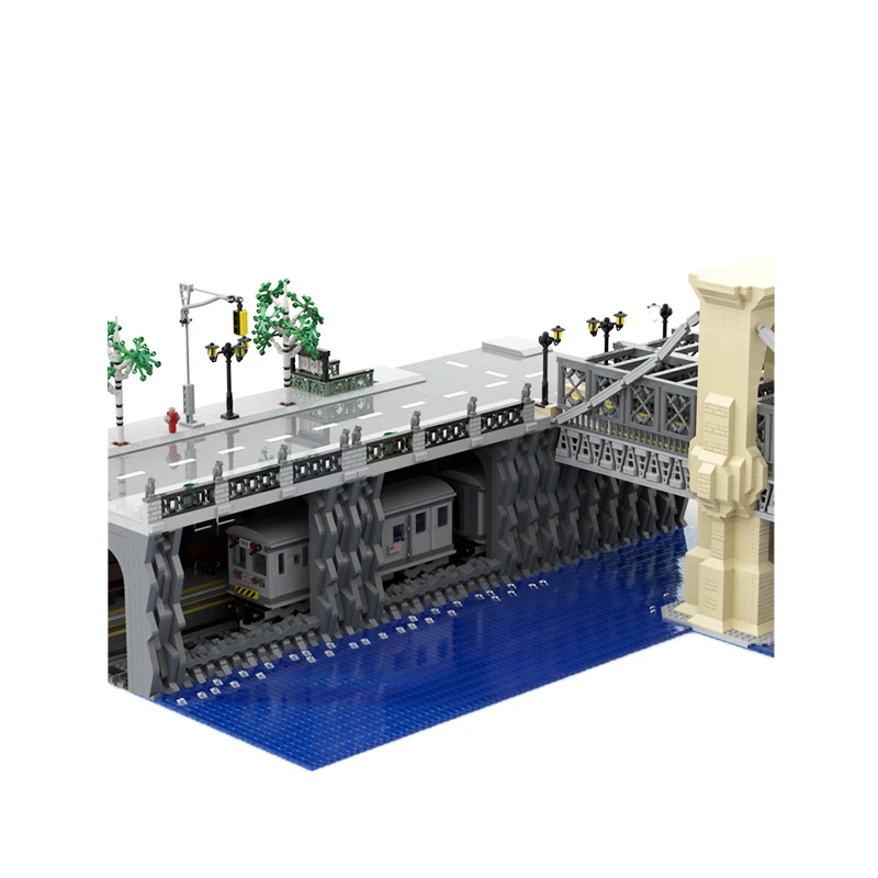 MOC-156072 Street View Subway Station With Metro 1 City Train Carriages Model Modular Building Block Assembly Brick Toy Kid Gift