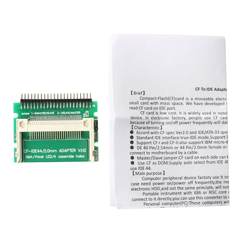 Pin-Bare Laptop 44-Pin Male IDE to CF Card Adapter & 2.5 Inch Ide to Sata Adapter, Convert Laptop 44 Pin Male Ide Pata Hdd Hard