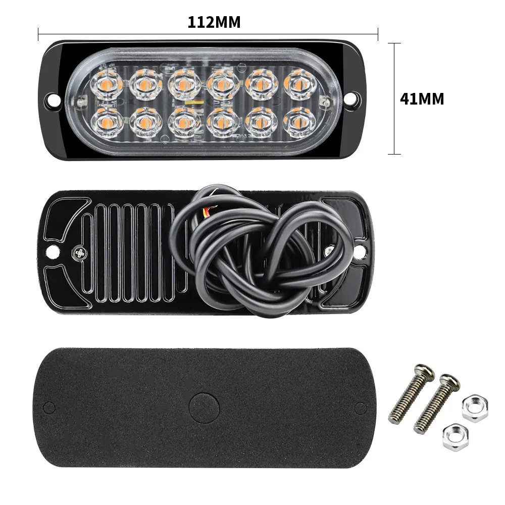 12LED Side Light Truck Signal Light Beacon Grille Lamp Driving Light Warning Light Breakdown Emergency Light Led Trailer Light