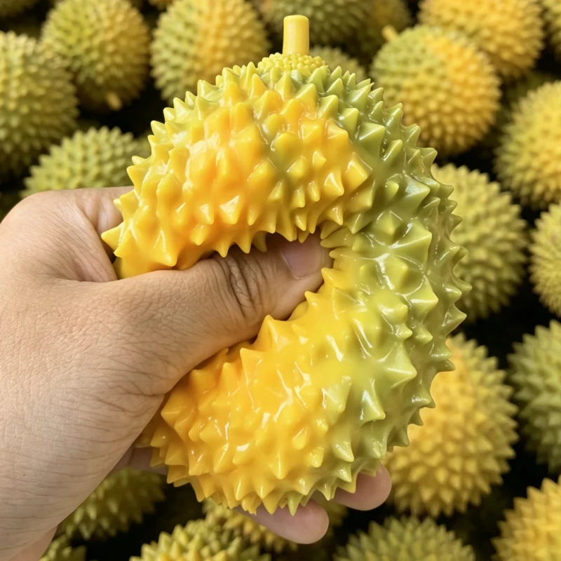 Crunchy Durian Squishy Stress Ball Stretchy Soft Fruit Squeeze Toy Stress Relief Decompression Toy for Adults Gift for Friends