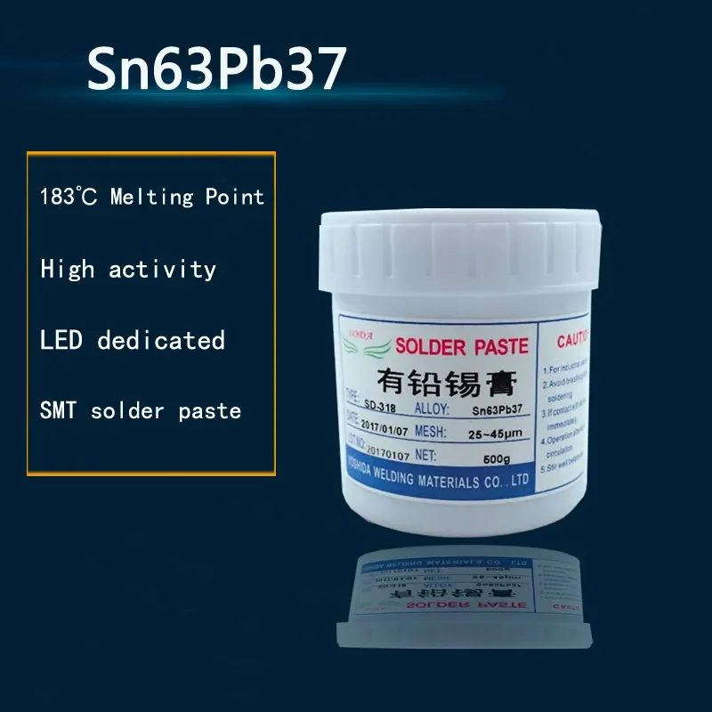 baixa temperatura sem limpeza smt chumbo rolamento led smt pasta de solda bga fluxo de solda sn63pb37 500g mais novo de 01