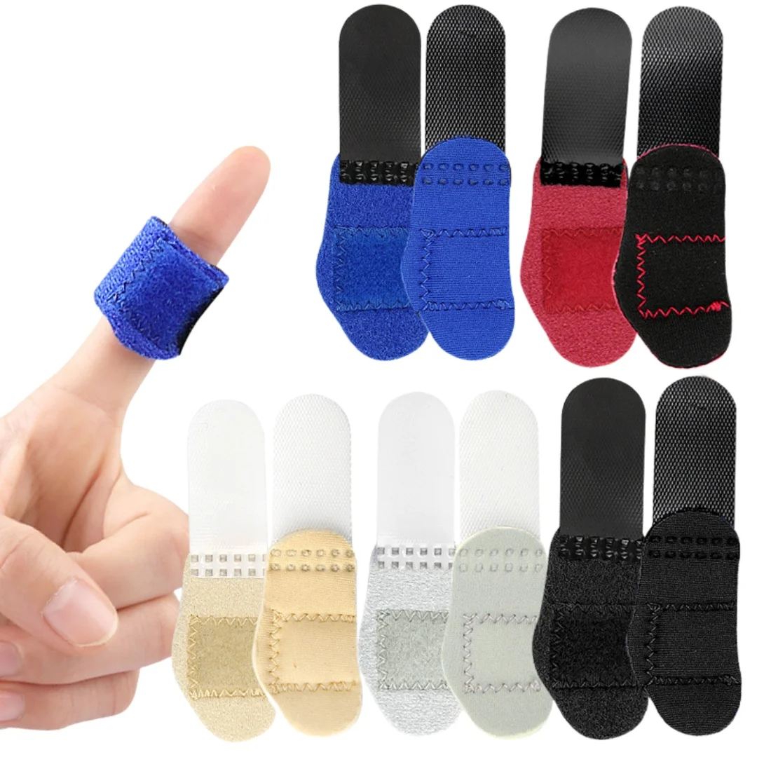 5pcs Adjustable Finger Fixing Strap with Aluminum Strip Trigger Finger Splint Brace Protector Finger Guard Sleeve for Support