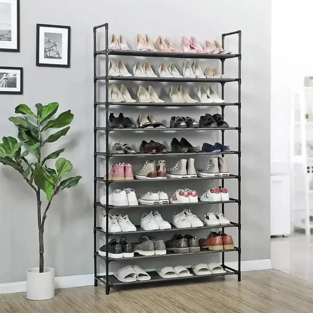 

Large Capacity And Simple Shoe Cabinet 10 Tier Standing Shoe Shelf Multi-Layer Household Rack Student Dormitory Storage Cabinets