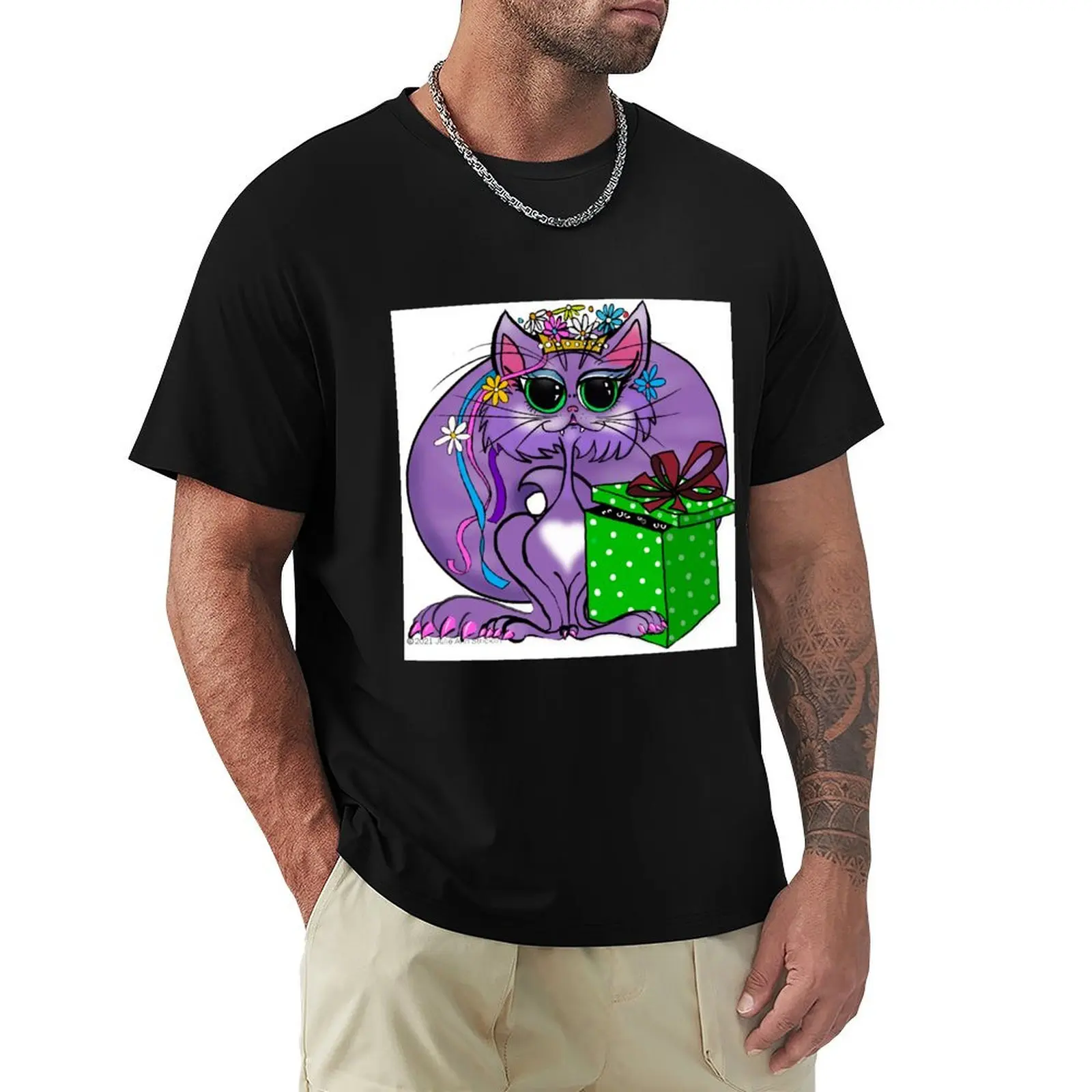 

Purple Princess Kitty with Eye Catching Gift T-Shirt heavyweights gifts for boyfriend men t shirt