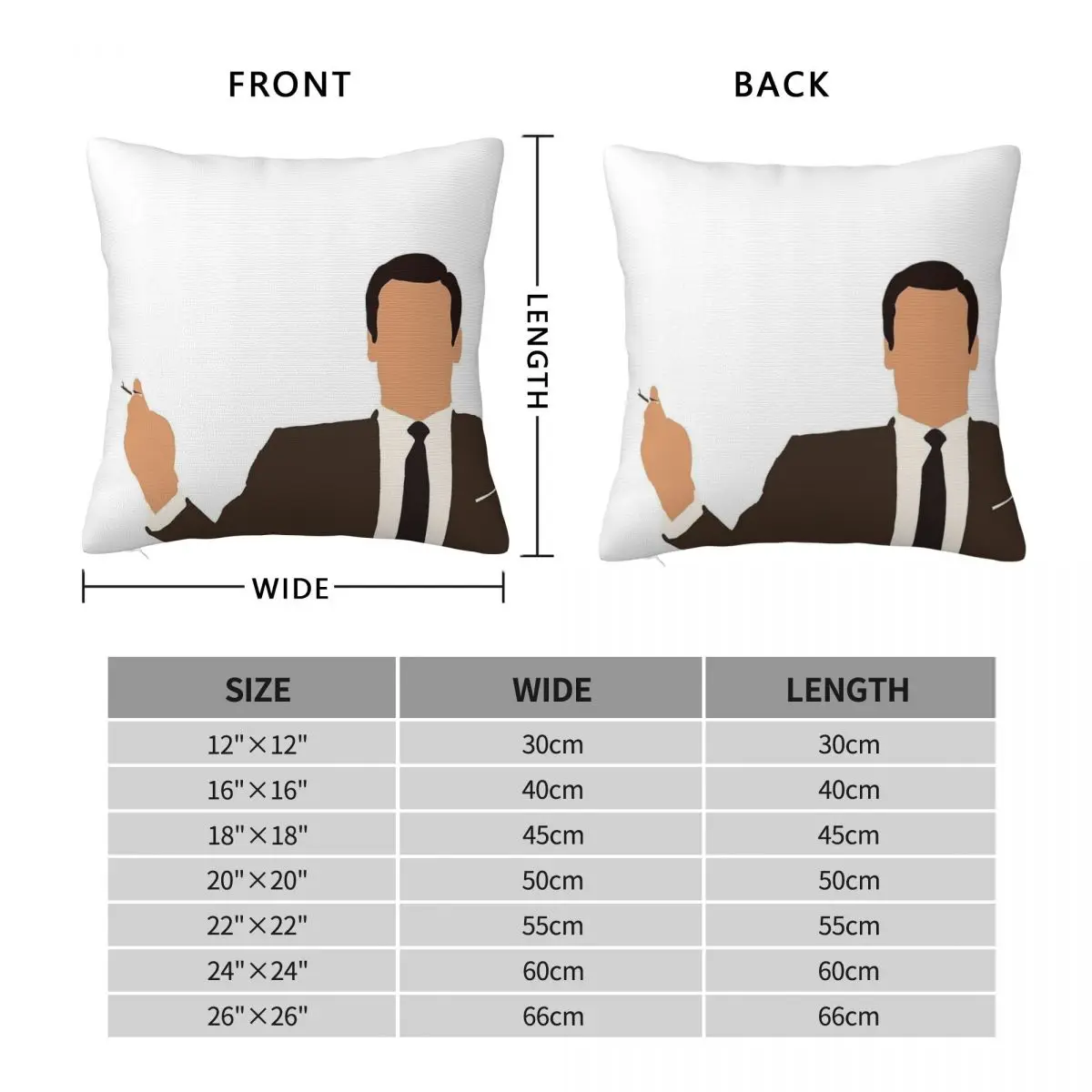 Mad Man Don Draper Square Pillowcase Polyester Linen Velvet Creative Zip Decor Throw Pillow Case Home Cushion Case Wholesale