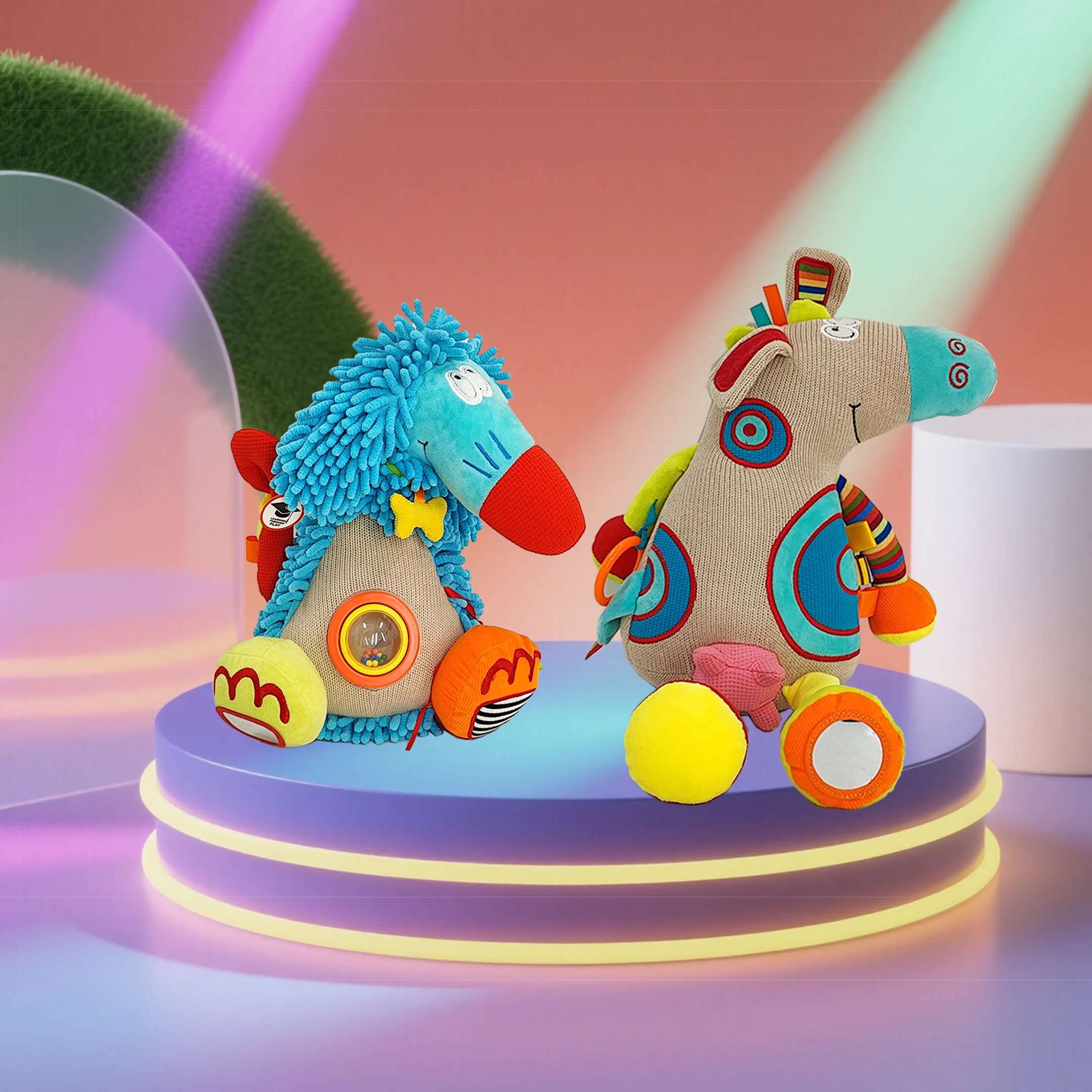 ของเล่นเด็กทารก ตุ๊กตาขนนุ่มน่ารัก รูปสัตว์ ของเล่นห้อยรถเข็นเด็ก สีสันสดใส สำหรับเด็กแรกเกิด เด็กชาย เด็กหญิง เด็กวัยหัดเดิน ของขวัญวันเกิด