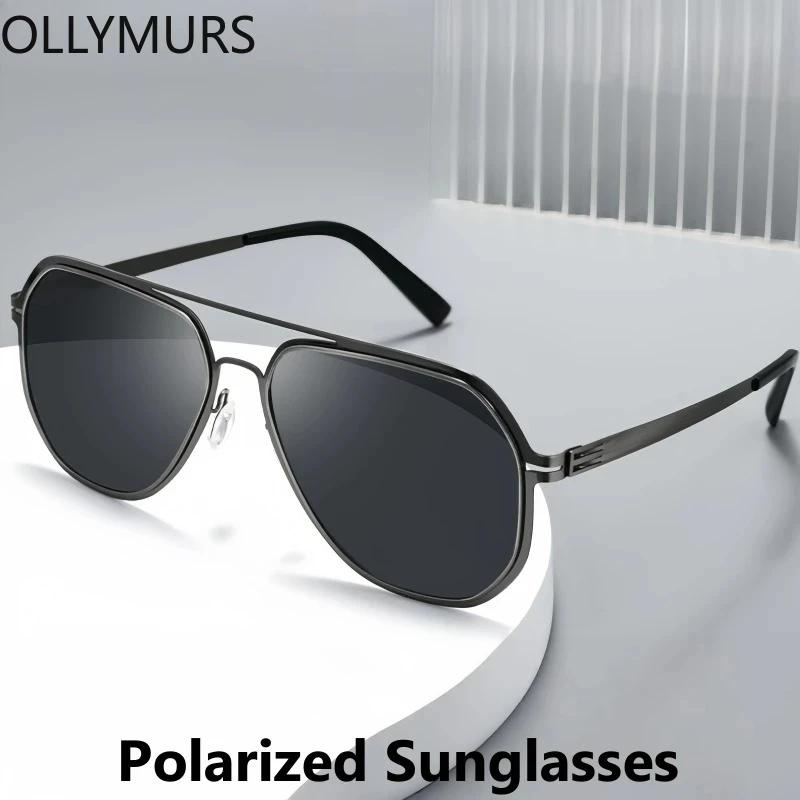 

OLLYMURS мужские и женские модные поляризационные солнцезащитные очки-пилот в стиле ретро UV400 безвинтовой дизайн оптические очки по рецепту BD96