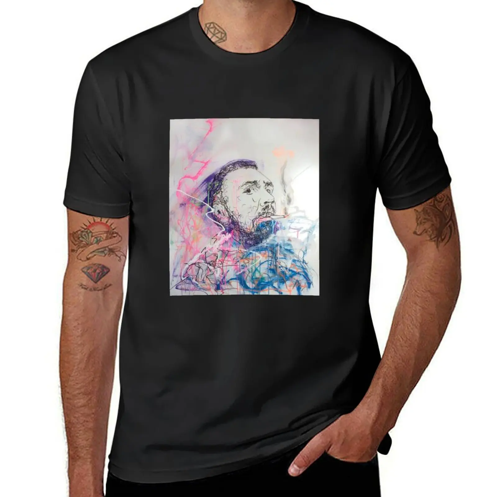 

Shnur, Sergey Shnurov, Leningrad Band, Original painting T-Shirt custom shirt men t shirts high quality