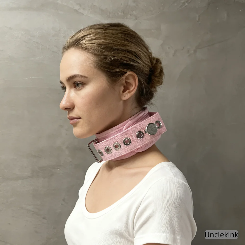 

Magnetic Locking Neck Restraints Cervical Support Brace Pink Medical Collar with Eyelet Posture Corrector for Home Care Recovery