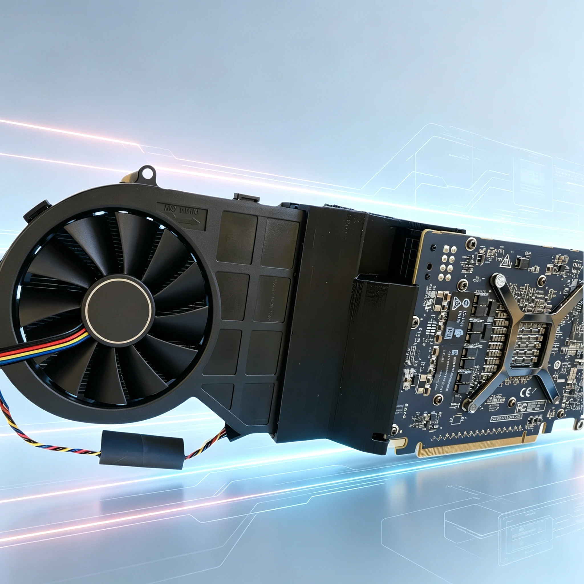 Replacement For AMD Radeon Instinct MI8 Computing Card Turbo Cooling Fan Add‑on