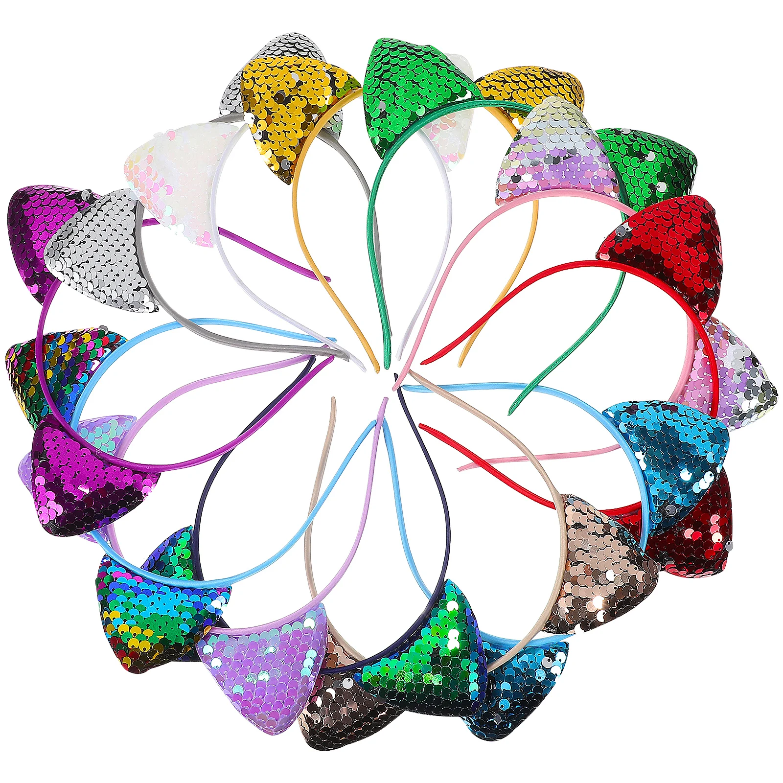 

12 Pcs Cat Ear Headband for Teens Women Headbands Headgear Cute Hair Accessories Fabric Miss Ribbon