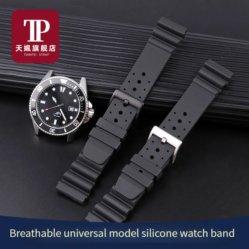 20mm 22mm Rubber Strap For Casio MDV-106 107 Diver Scuba SLA019J1 Watch Strap 2784 Silicone Watchband Seiko Universal Bezel band