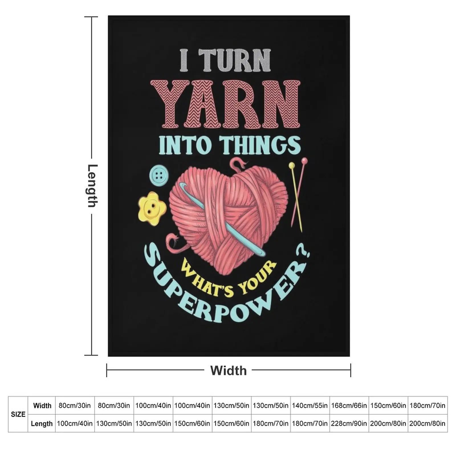 I Turn Yarn Into Things Knitting And Crochet Heart Design Throw Blanket decorative Soft Big Hairy funny gift Sofa Blankets