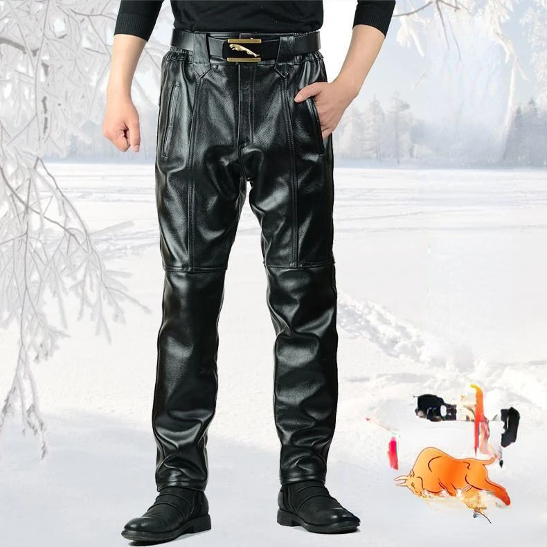 

2022 Fashion New Men's Slim Fit Skinny Handsome Pants Tight Stretch Leather Pants Teen Trend Motorcycle PU Leather Pants T9