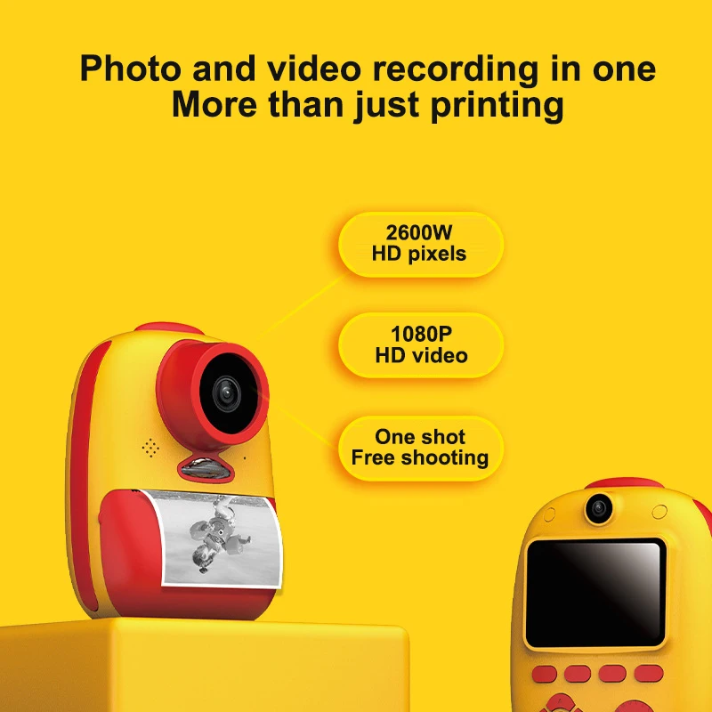 Children Mini Camera Instant Print Cameras for Girls Boys Kids Instantane Kamera Toys Birthday Gifts with Thermal Photo Paper