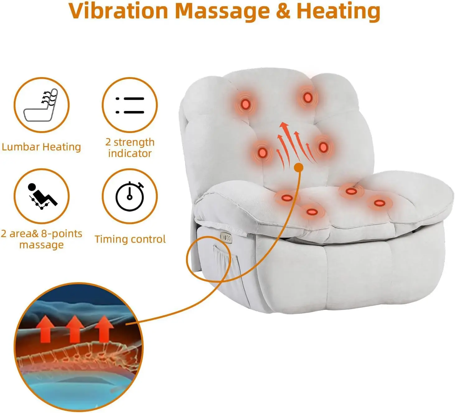 Power Recliner Chair Massage Rocker Recliner Chairs for Adults with Heated Oversized Rocker Swivel Chairs for Customized Comfort image 4