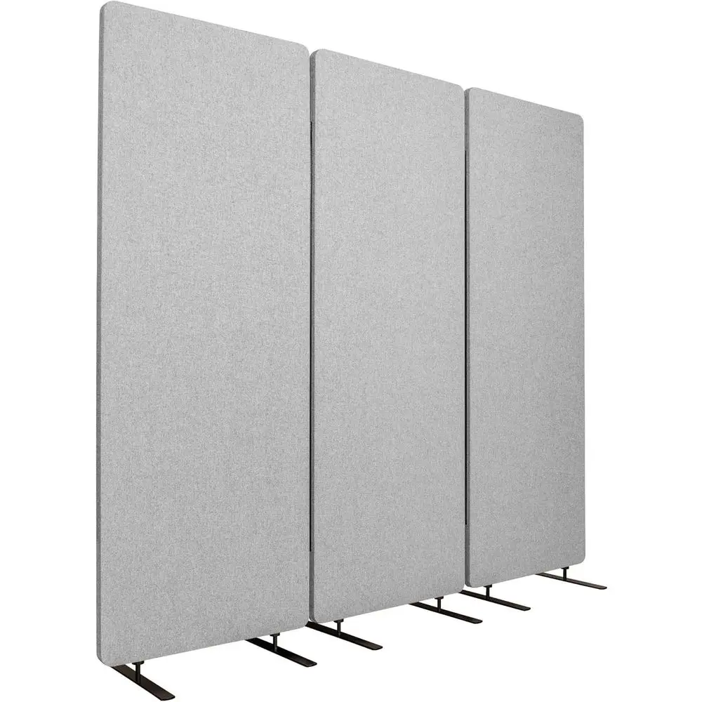 

Noise-Reducing Acoustic Wall Divider for Office, 72 x 66, Cool Grey, 3-Pack Zippered Panels