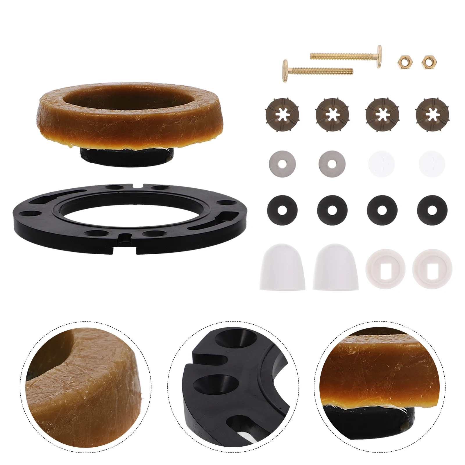 

Wax Ring Screw Flange Sealing for Toilet Accessories Installation Kit Abs Gasket