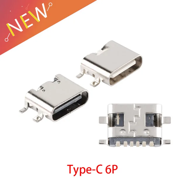 10pcs/2pcs rodzaj USB złącze Jack żeńskie 6Pin pełne mocowanie 6P 5V 5A proste wysoki prąd szybkie gniazdo ładowania złącze USB