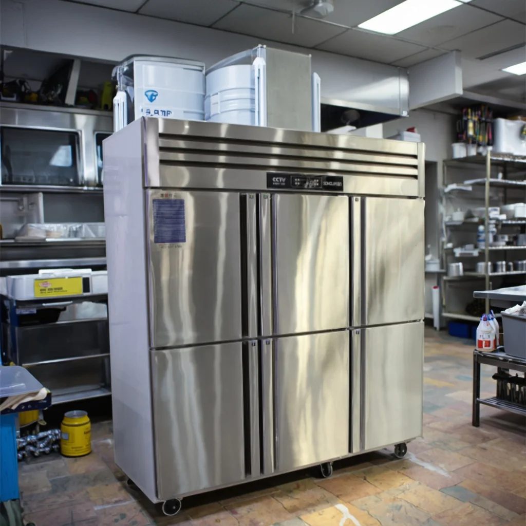 New Style Kitchen Refrigeration Equipment Vertical Freezer Commercial Six Door Upright Refrigerator Single-Temperature