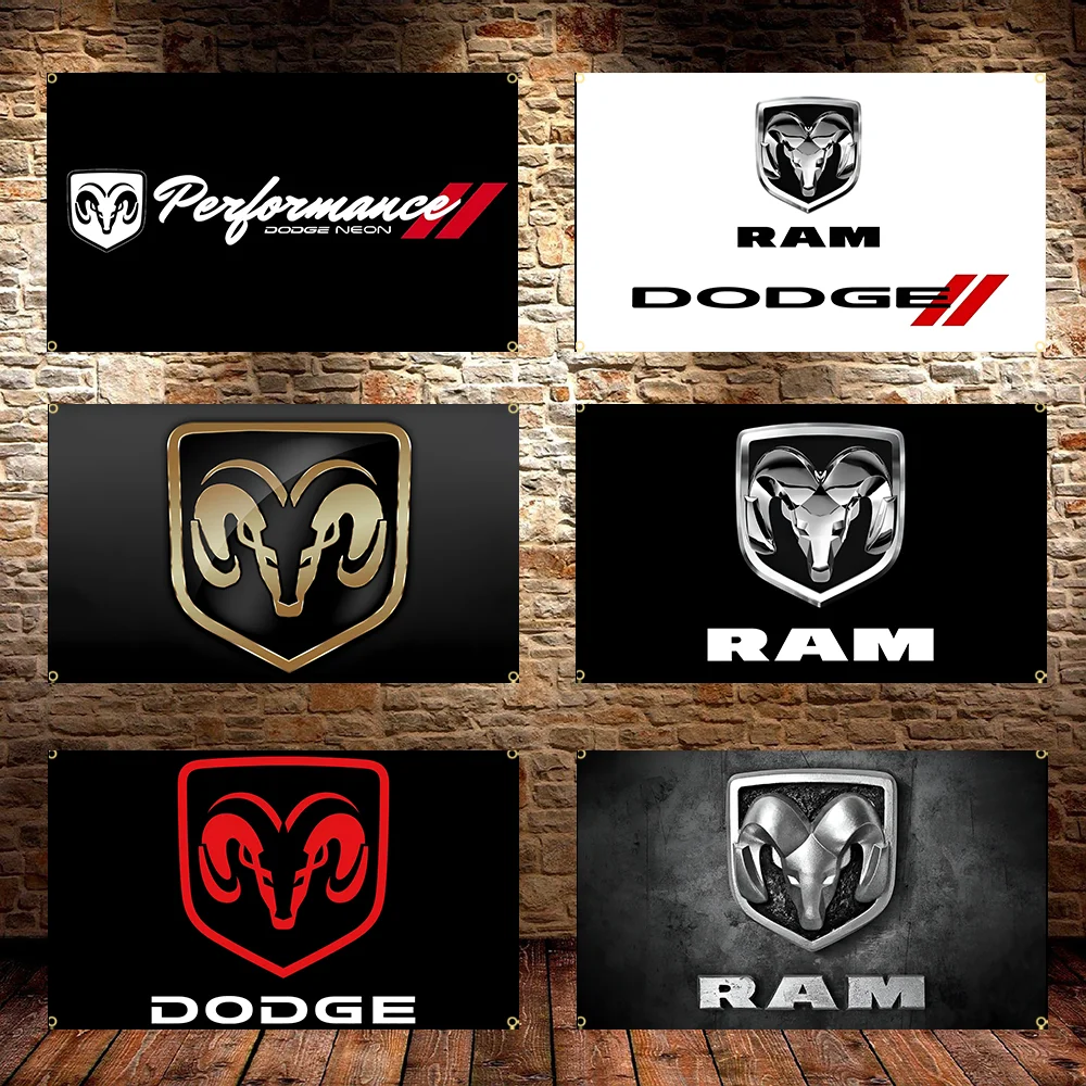 Dodge Racing Car Flag applicable to Garage or Outdoor For Decoration