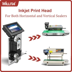 Willita Inkjet Printer For Printing Expire Date Production Batch Installed On Automatic Continuous Sealer Heat Sealing Machine