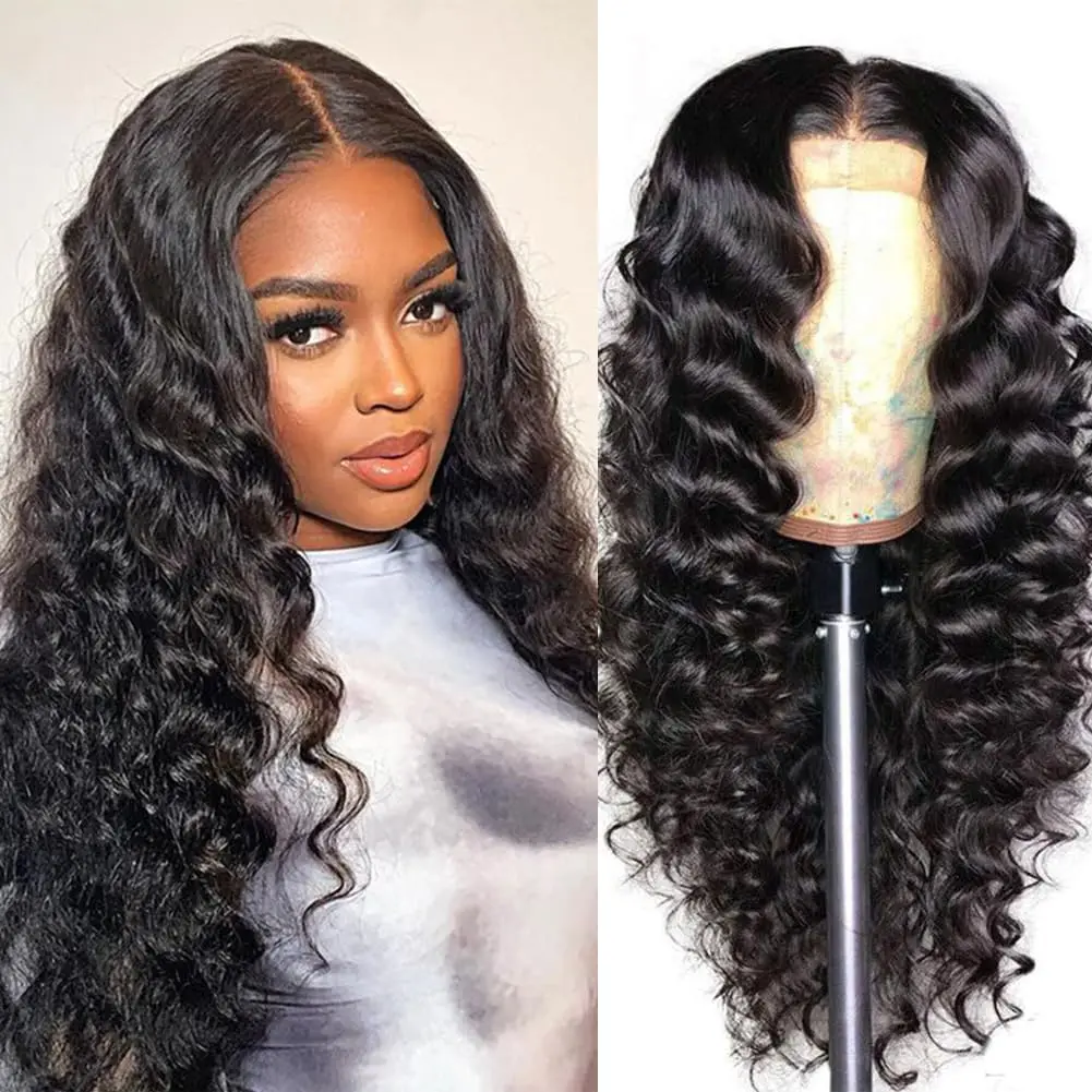 40 Inch Extra Long Deep Wave Human Hair Wigs 250 High Density Thick Bouncy Texture 13x4 13x6 HD Lace Front Wigs Comfortable Natural Style for Women All Occasions