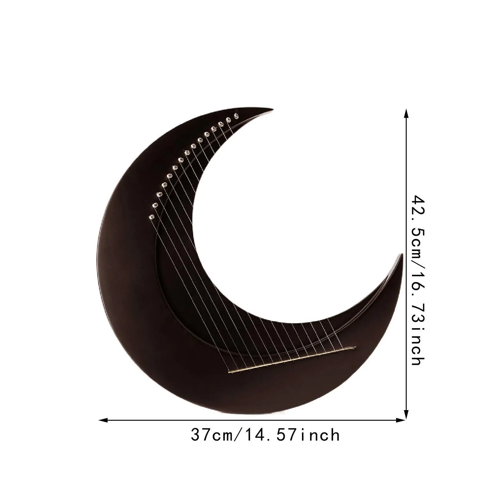 Harp Instruments Lyre Harp 15 Strings Moon Inspired Classical Wood String Instrument Kit with Tuning Wrench for Music Education