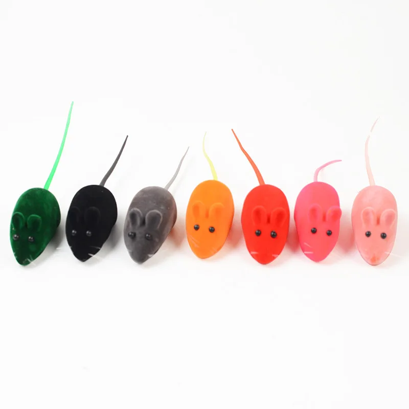 

2025 new Cat toy simulation small mouse colored vinyl plush mouse making squeaking sound vivid and graphic pet toy Random color