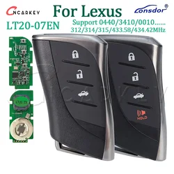 Lonsdor For Lexus RX ES300h ES200 LS500 LS500H 0440 433.58/434.42MHz LT20-07EN Smart Remote Key 312/314.3Mhz 8A AA A9 BA Chip