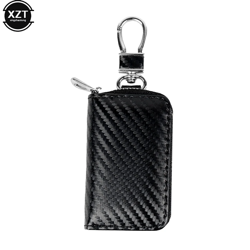 Car Key Signal Blocker Case Faraday Box Anti-Hacking Anti-Theft Key Fob RFID Signal Blocking Bag PU Leather Pouch Case Blocker